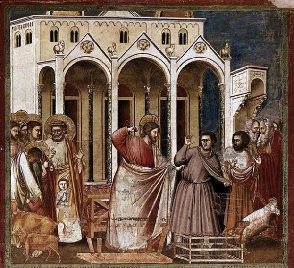 GIOTTO di Bondone Expulsion of the Money-changers from the Temple France oil painting art
